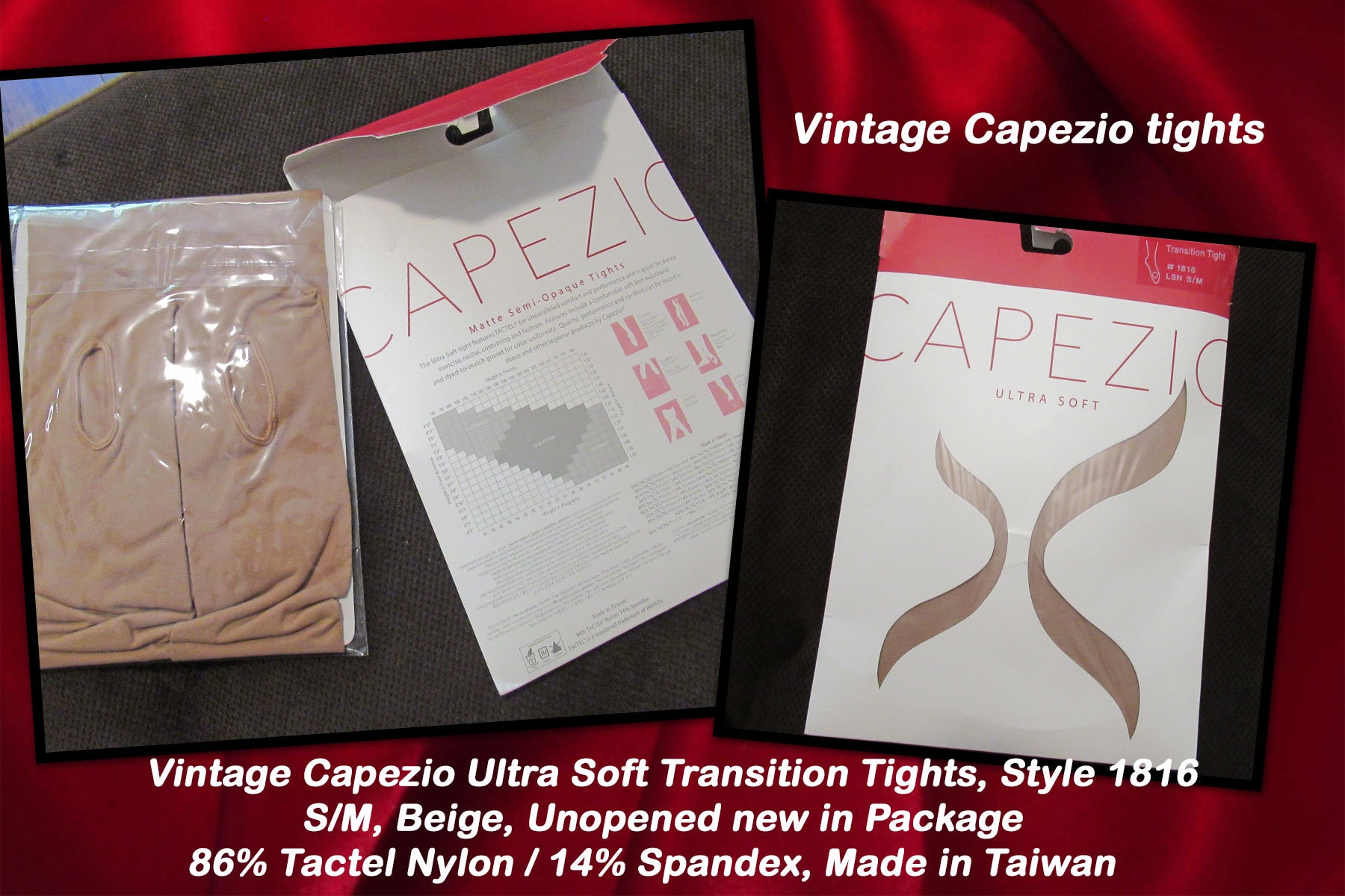 S/M Capezio Tights, Style 1816, Ultra Soft Transition, Beige