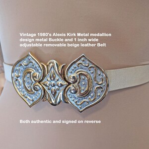 VTG 1980\'s Alexis Kirk 2-tone metal medallion design Buckle & 1\