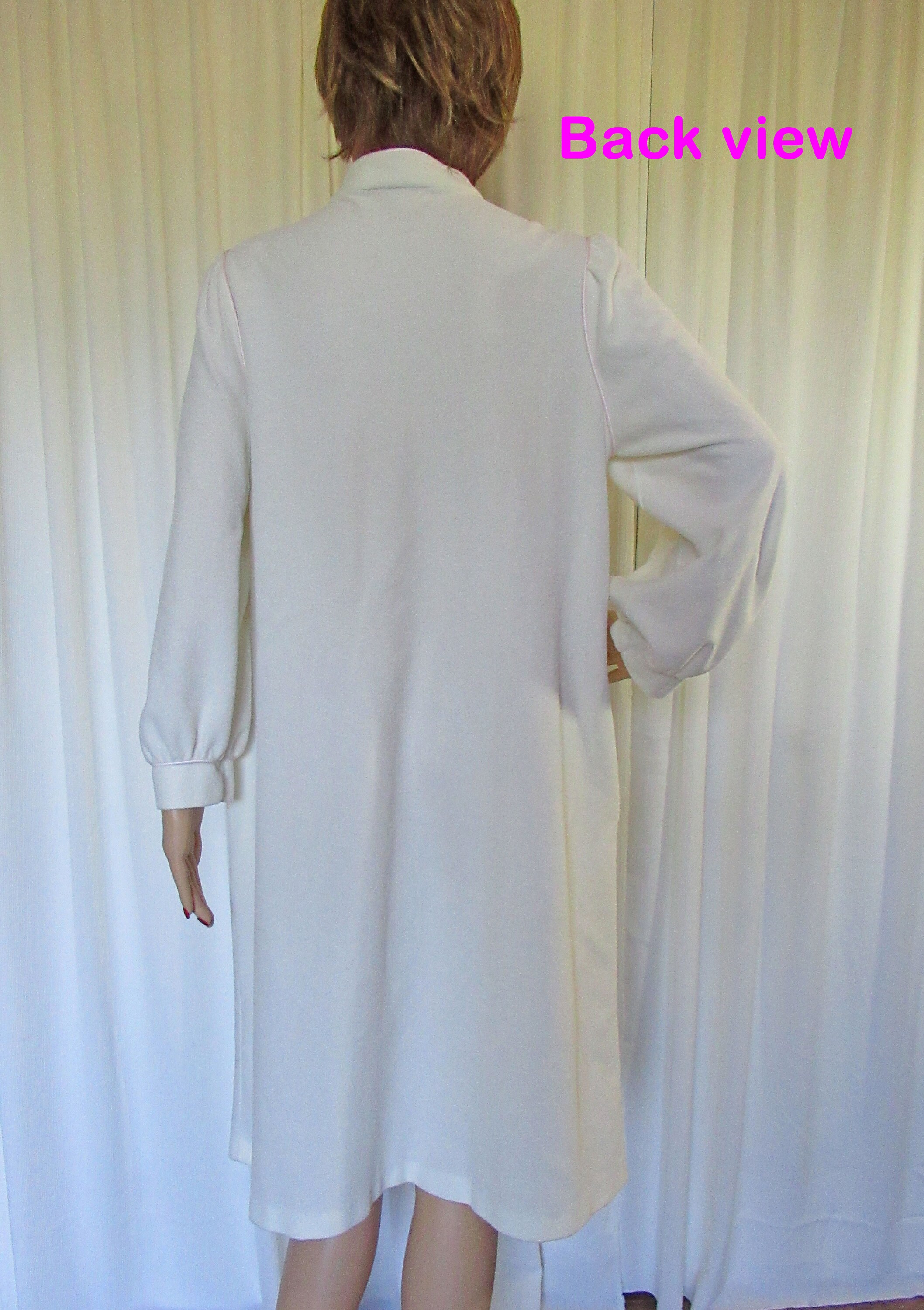 White Vanity Fair zip front Robe Floral embroidery yoke Etsy