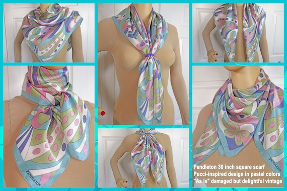 Pendleton 30 inch square scarf, Pucci-inspired de… - image 7
