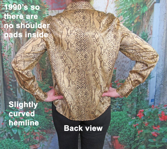 Sz 10, 42 inch bust Starington silk animal print … - image 10