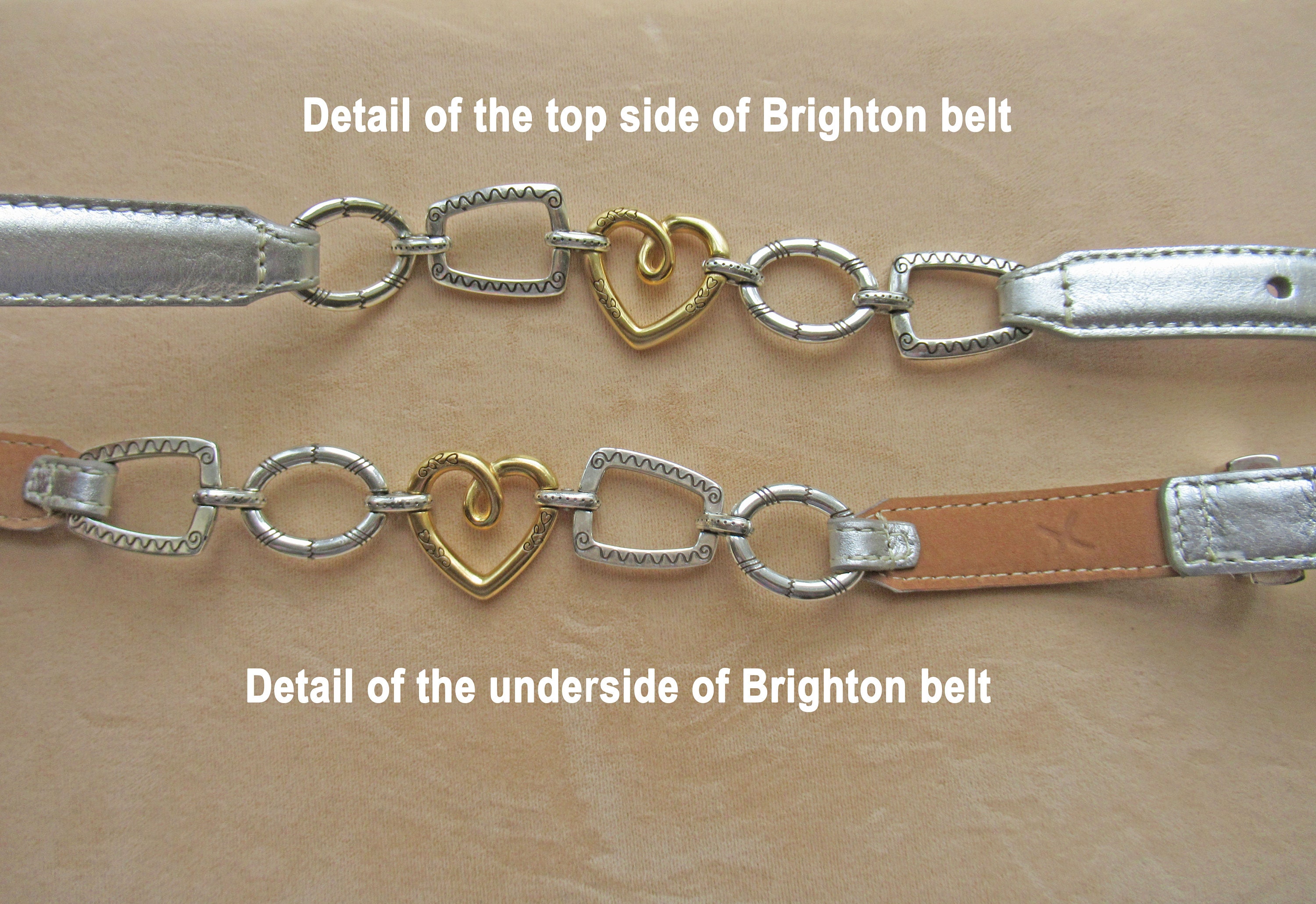 Brighton Silver Leather With Gold Metal Heart Plus Silver  display picture 3