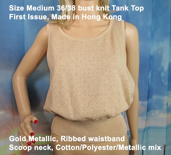 Sz MED 36/38 bust knit Tank Top, First Issue, Mad… - image 2