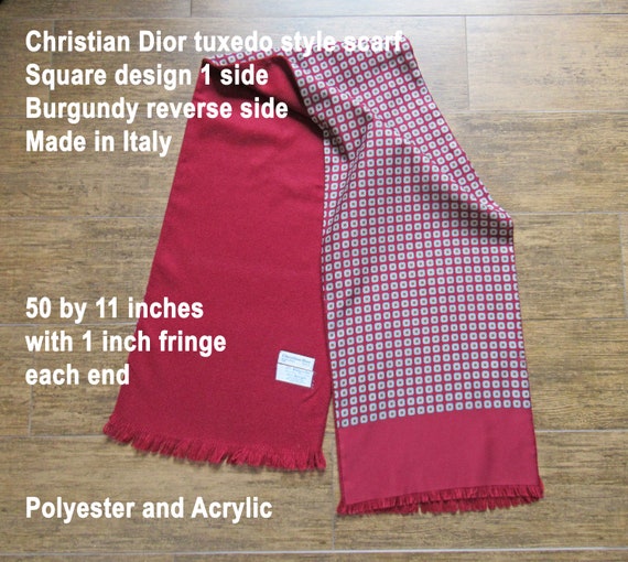 Christian Dior tuxedo style scarf, Square design … - image 5