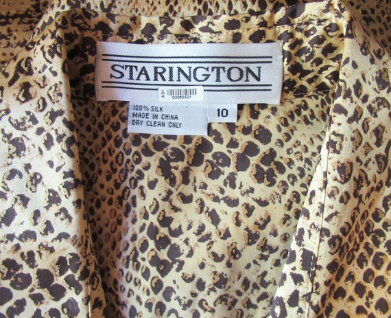 Sz 10, 42 inch bust Starington silk animal print … - image 9