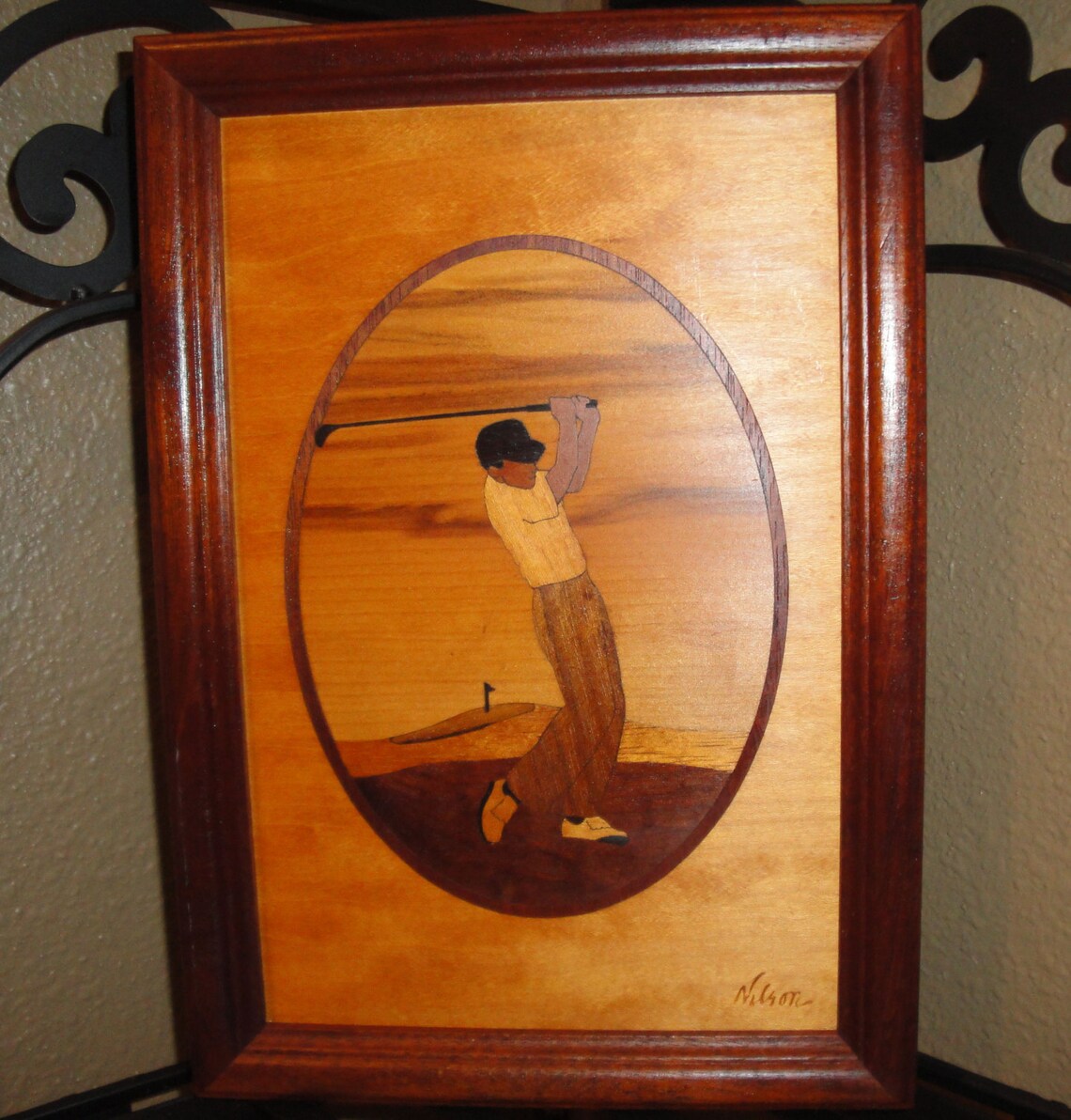 Vintage Wood Art Jeff Nelson signed Hudson Valley Inlay of Etsy