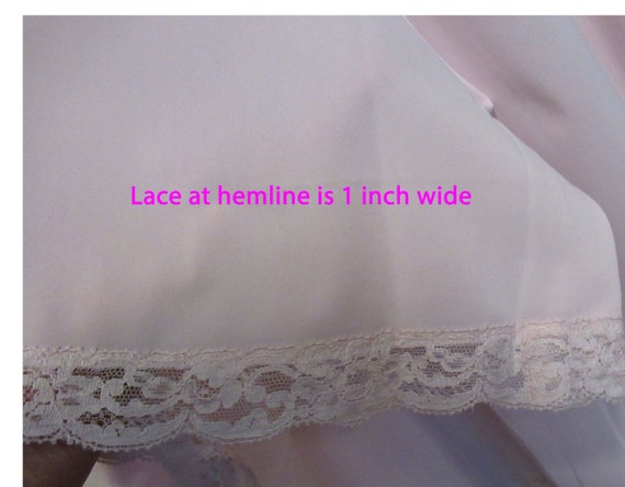 Sz S/M nylon Shadowline robe, Lace yoke, Below kn… - image 8