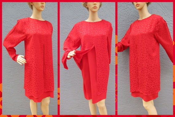 Sz Small Short red silk 1980's Ms Holly Harp "As … - image 6