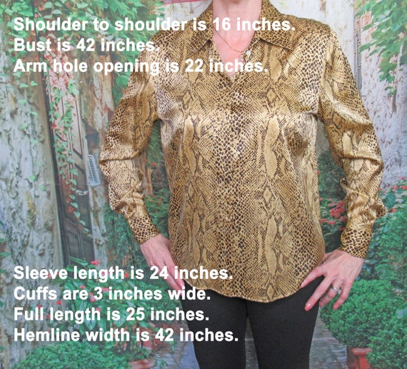 Sz 10, 42 inch bust Starington silk animal print … - image 3
