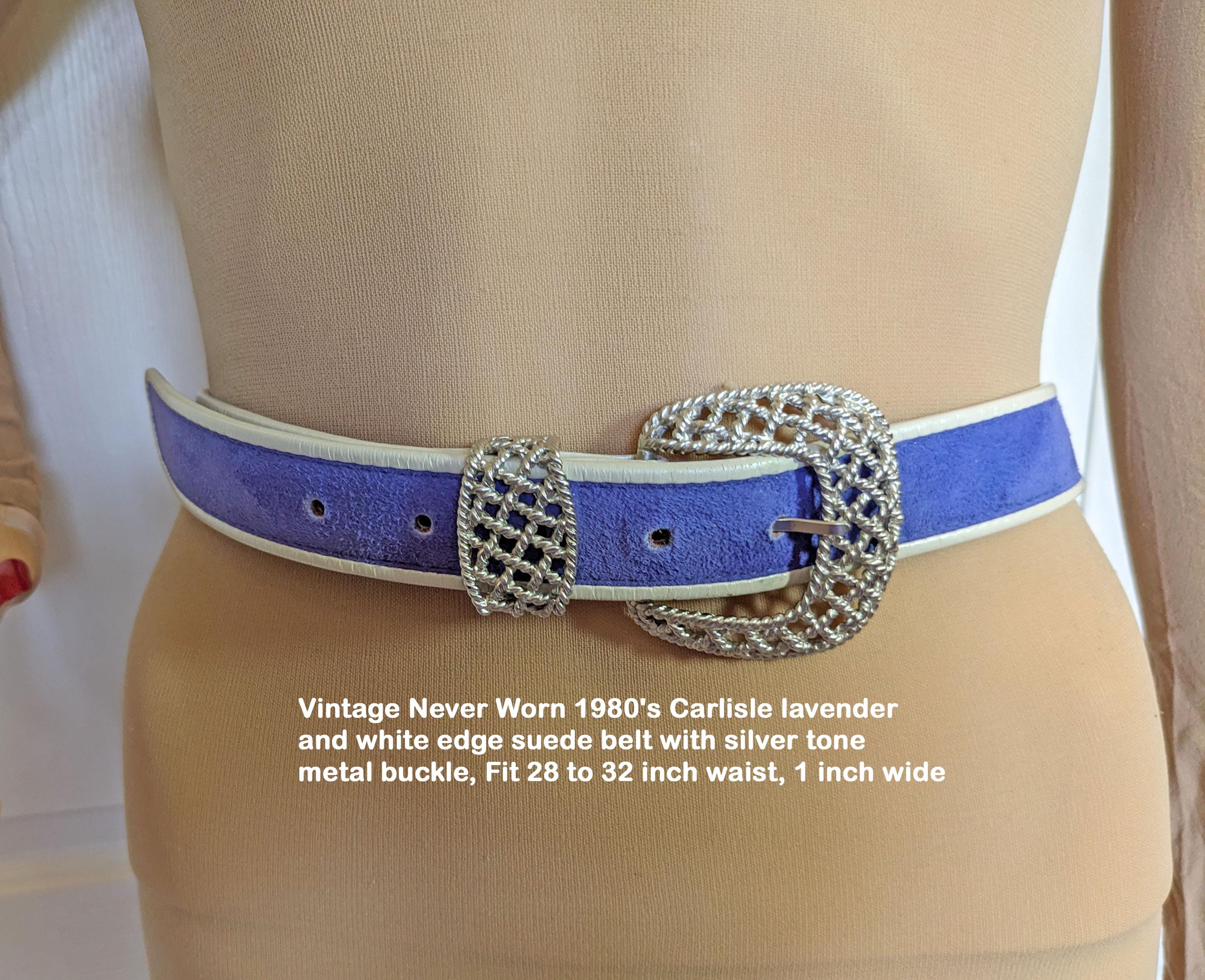 Carlisle Lavender Belt with Silver Buckle Carlisle Lavender Leather Belt with Silver-Tone Buckle and  main image 4