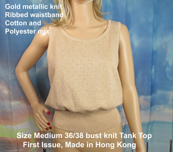 Sz MED 36/38 bust knit Tank Top, First Issue, Mad… - image 5
