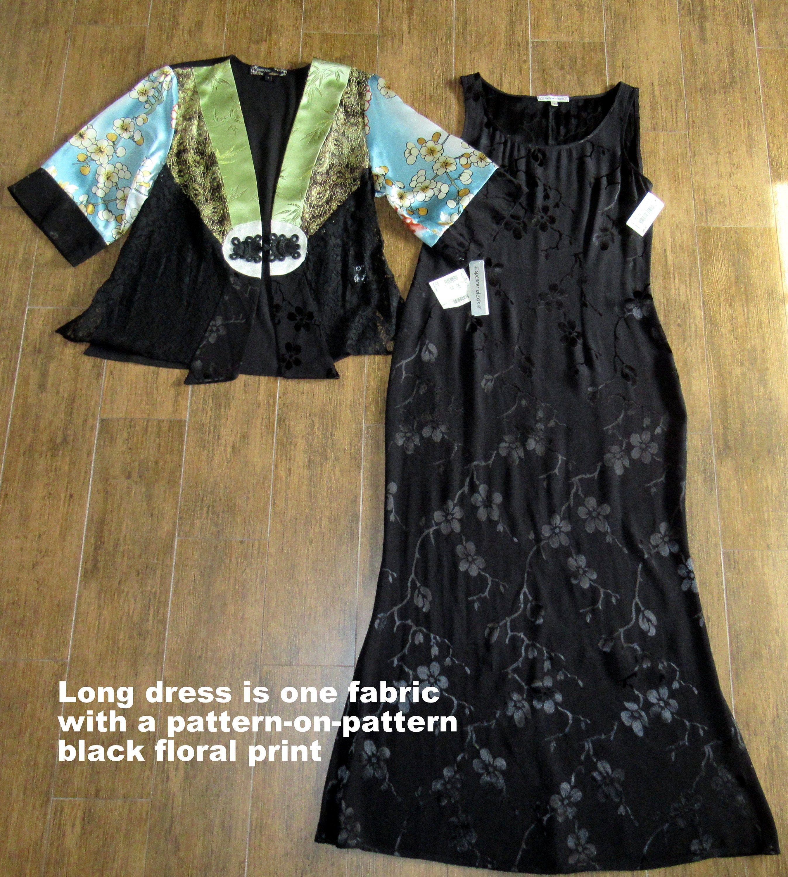 38 Bust Dress & Kimono Blazer, Original Paper Tag, Sleeveless Long Dress,  Black/blue, Spencer Alexis Boho Chic Unworn 2-pieces, Made USA, - Etsy