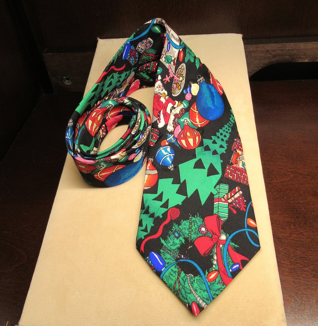 Men's Christmas Tie by Nicole Miller Hand Sewn 100 Silk Etsy
