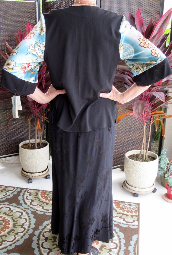 boho dress with blazer Outfit: vintage maxy dress, linen blazer