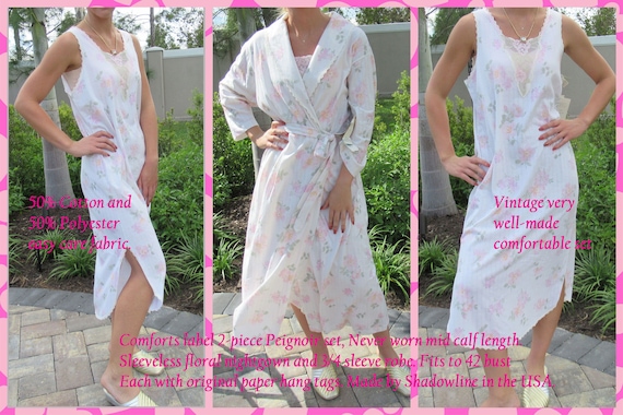 42 bust nightgown & robe set, Never worn with pap… - image 1