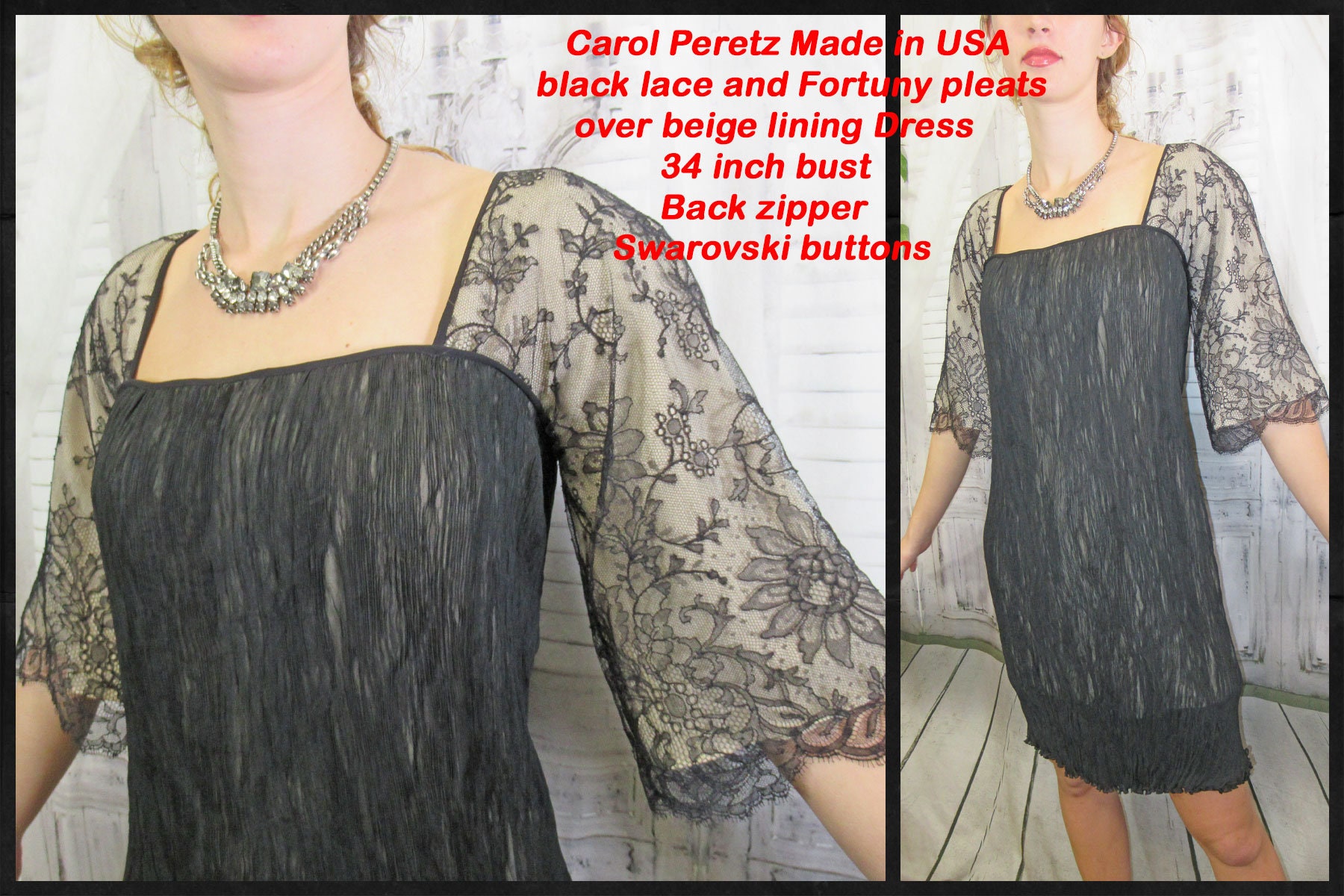 Vestido de fiesta de 34 bustos Carol Peretz USA - Etsy México