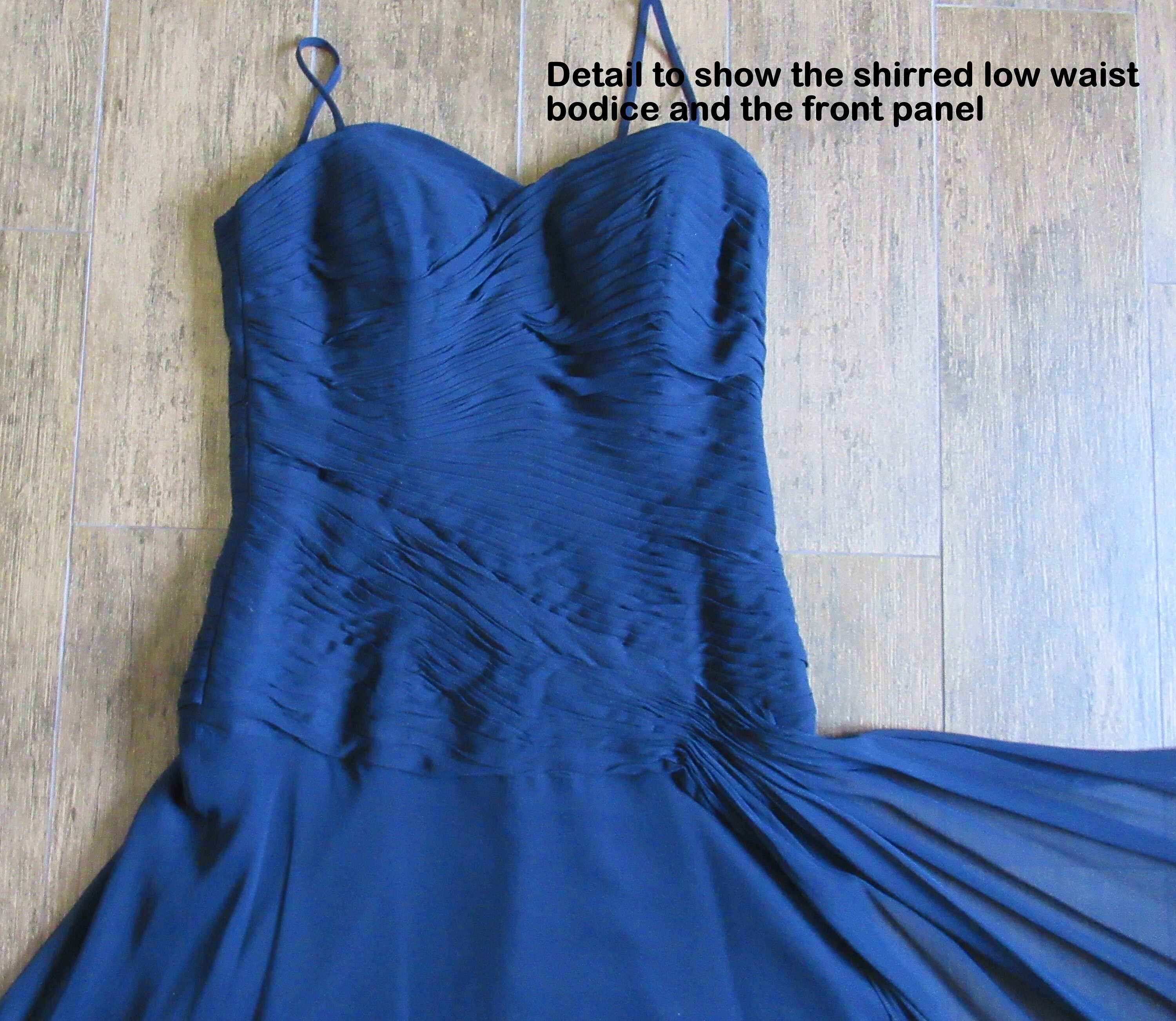 34 Inch Bust Strapless Dress / Formal, Padded Bra Top, Navy Blue