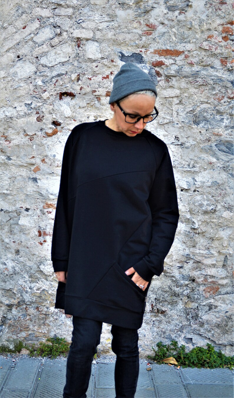 Oversized dress,organic cotton dress,women dress,sweatshirt dress,cotton dress,sporty casual clothing,organic clothing