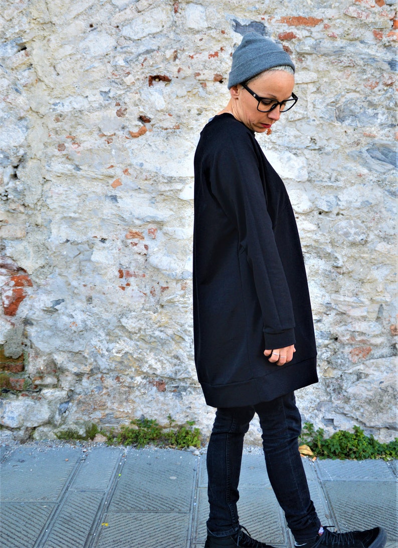 Oversized dress,organic cotton dress,women dress,sweatshirt dress,cotton dress,sporty casual clothing,organic clothing