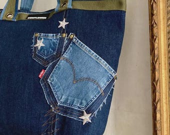 Upcycling Levis denim tote bag