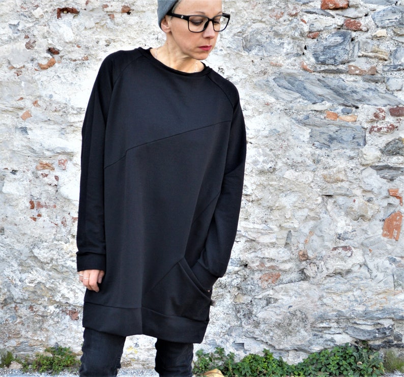 Oversized dress,organic cotton dress,women dress,sweatshirt dress,cotton dress,sporty casual clothing,organic clothing