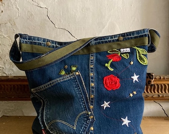 Upcycling Levis denim tote bag