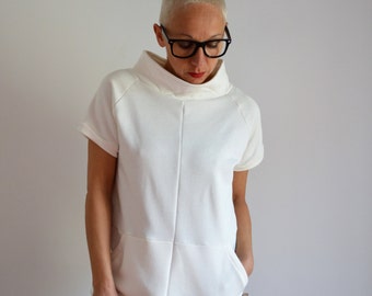 Women's Short sleeve Organic Cotton Longline Sweatshirt
