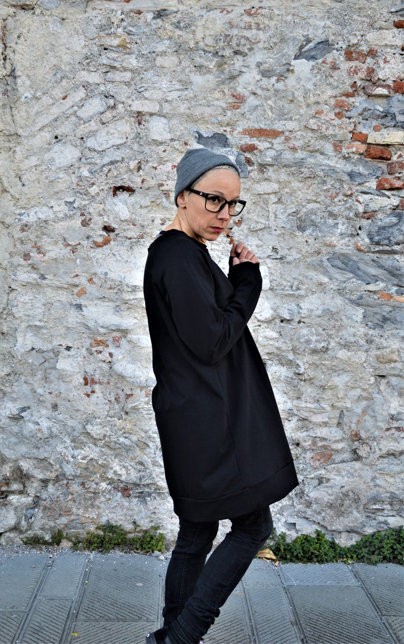 Oversized dress,organic cotton dress,women dress,sweatshirt dress,cotton dress,sporty casual clothing,organic clothing