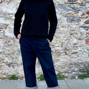 Organic sweatshirt, high collar sweater, casual sweatshirt