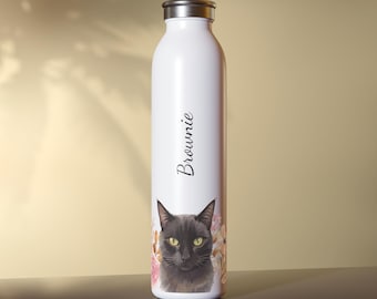Gepersonaliseerde waterfles met foto voor huisdieren: aangepaste reisbeker, cadeau huisdierliefhebber