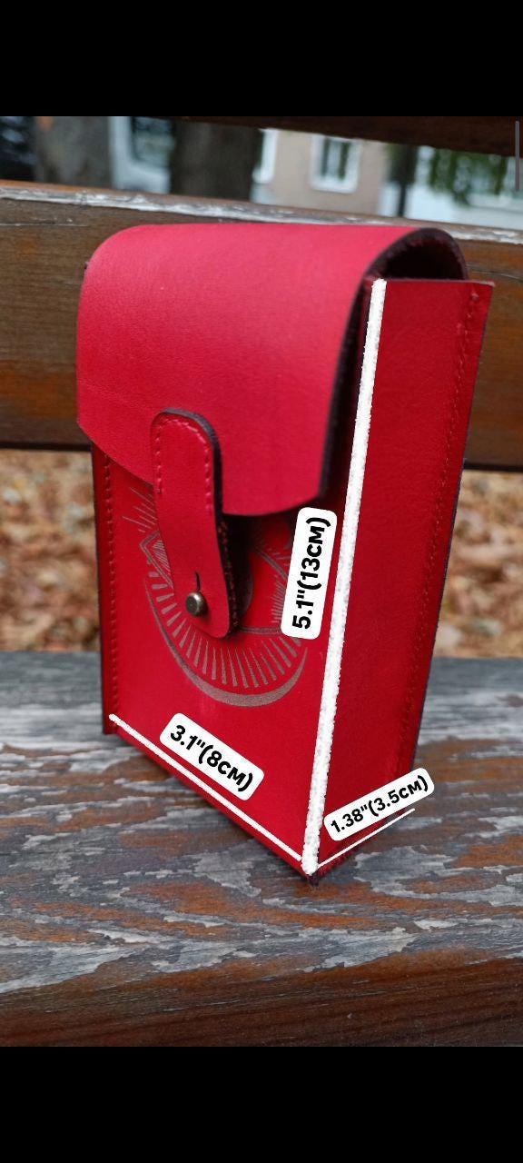 Étui pour cartes de tarot en cuir : porte-jeu de cartes, cadeau pour fan de tarot - France