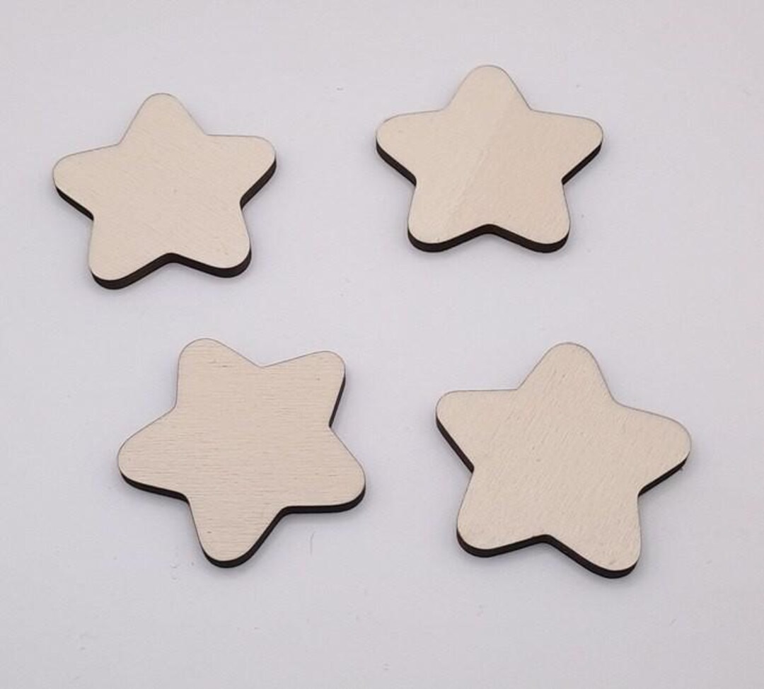 Stars With Rounded Edge - Wood Craft Shapes - Embellishments - Crafting ...