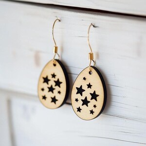 Egg Easter Earrings Wood Laser Cut Svg