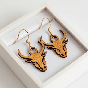 Bull Earrings svg Wood Laser Cut Svg