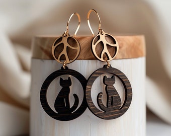 Cat Earrings svg Wood Laser Cut Svg