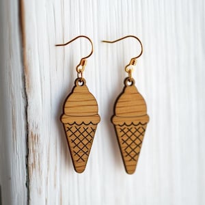 Ice cream Earrings Wood Laser Cut Svg