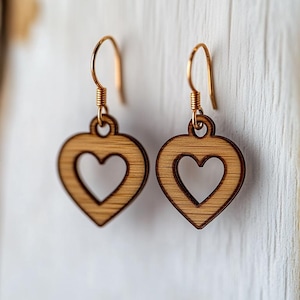 Herz Valentinstag Ohrringe Holz Laser Cut svg