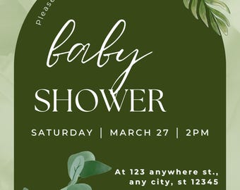 DESCARGA DIGITAL / Plantilla de letrero de bienvenida para baby shower, letrero de bienvenida minimalista para baby shower, letrero de bienvenida para baby shower