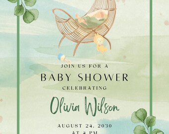 DESCARGA DIGITAL / Plantilla de letrero de bienvenida para baby shower, letrero de bienvenida minimalista para baby shower, letrero de bienvenida para baby shower