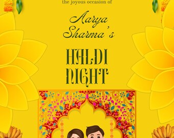 DESCARGA DIGITAL / Letrero de bienvenida a la ceremonia Haldi / Letrero de decoración Haldi indio / Póster de pareja Haldi / Letrero de bienvenida a Haldi /