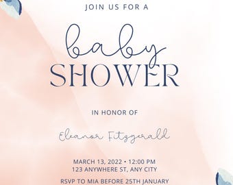 DESCARGA DIGITAL / Plantilla de letrero de bienvenida para baby shower, letrero de bienvenida minimalista para baby shower, letrero de bienvenida para baby shower