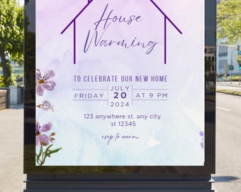 DESCARGA DIGITAL / Plantilla de letrero de bienvenida para inauguración de la casa, letrero de bienvenida minimalista para inauguración de la casa, letrero de bienvenida para inauguración de la casa