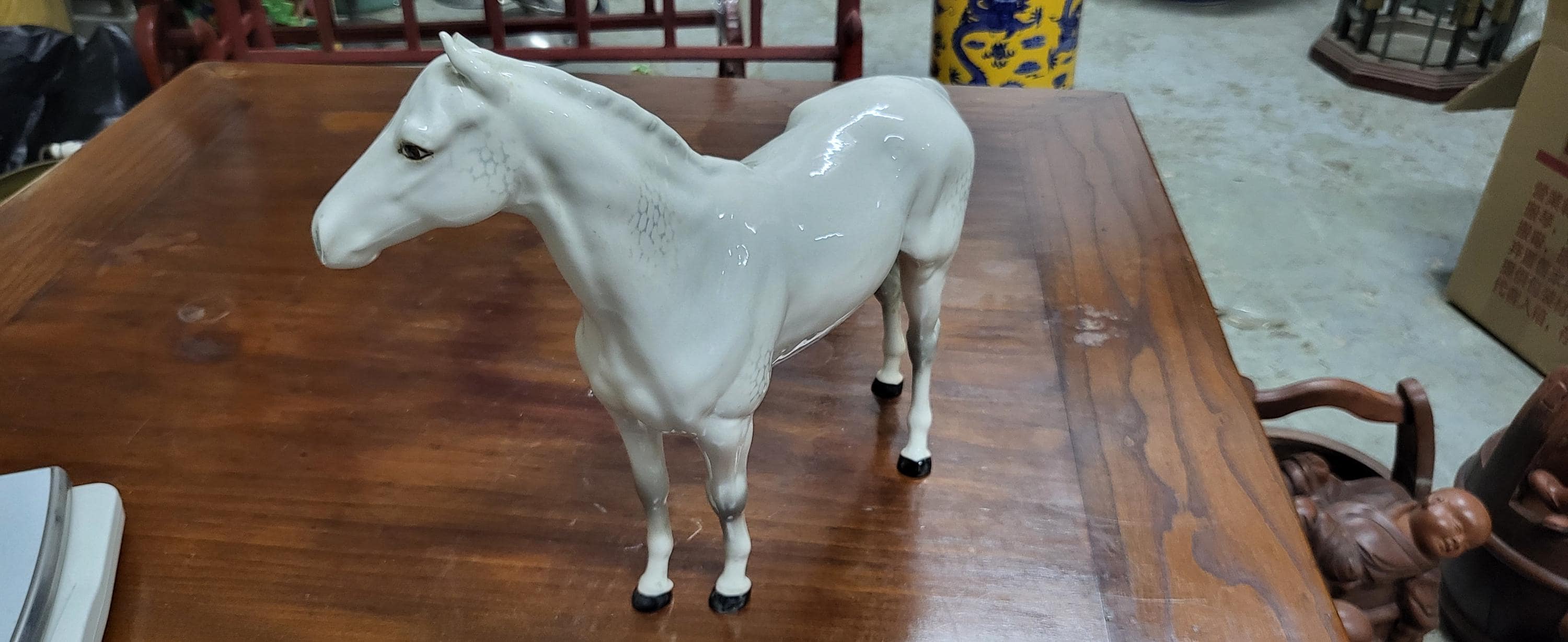 Vintage Beswick gevlekt grijs renpaard "bois roussel"