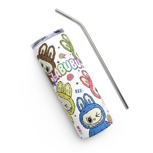 Vaso de acero inoxidable La Bubu, lindo, vaso LaBubu, dibujos animados Kawaii.