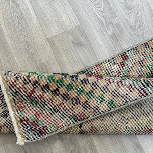 2x5 Vintage Red Green Orange Beige Rug, 2x5 Turkish Rug, Oushak Livingroom Bedroom Nursery Bathroom Diningroom Rug, Home Decor, 1.7x5.4 Ft