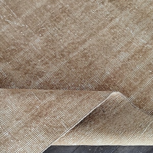 4x8 Oushak Brown Beige Rug, 4x8 Vintage Handmade Rug, Turkish Livingroom Bedroom Kitchen Diningroom Laundry Area Rug, Home Decor, 4.1x8.3 Ft