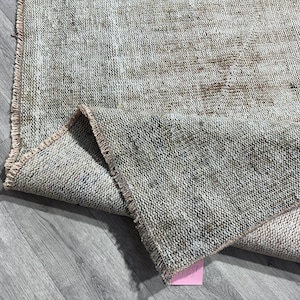 5x9 Vintage Oushak Rug: Faded Red, Beige & Green, Handmade Wool (4.6x9.2 ft)