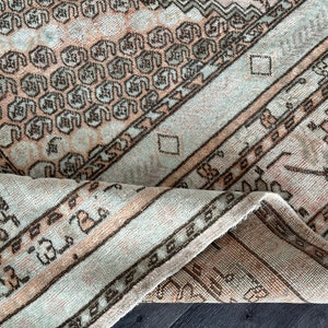 7x10 Oushak Pink Brown Blue Beige Rug, 7x10 Vintage Bedroom Rug, Turkish Livingroom Kitchen Nursery Diningroom Rug, Home Decor, 7.3x9.5 Ft