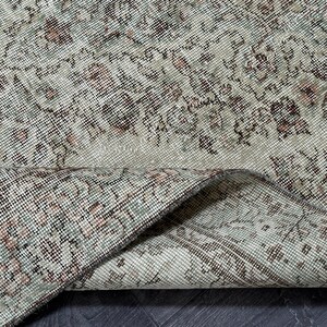 5x8 Oushak Faded Beige Green Red Rug, 5x8 Turkish Area Rug, Vintage Livingroom Bedroom Office Nursery Diningroom Rug, Home Decor, 4.7x8.4 ft
