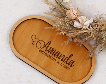 Bridal Shower Gift, Personalized Ring Dish, Custom Jewelry Tray, Bride Name Trinket Dish